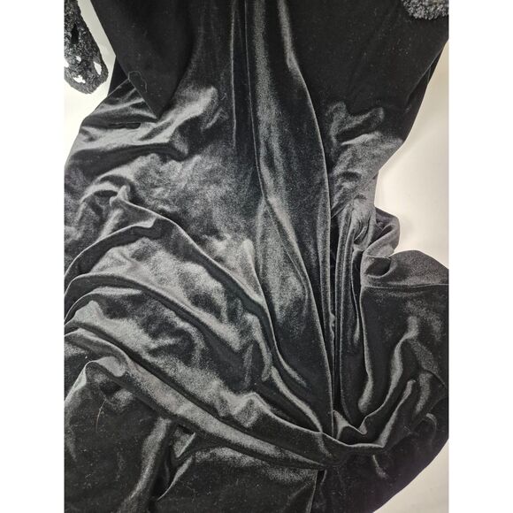 Tadashi Shoji Women's Black Sinnott Chenille Embroidered Gown Dress Size 16 - Picture 9 of 9